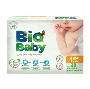 Pañal Babysec Bio Baby T.1 Chico X 28 Unidades