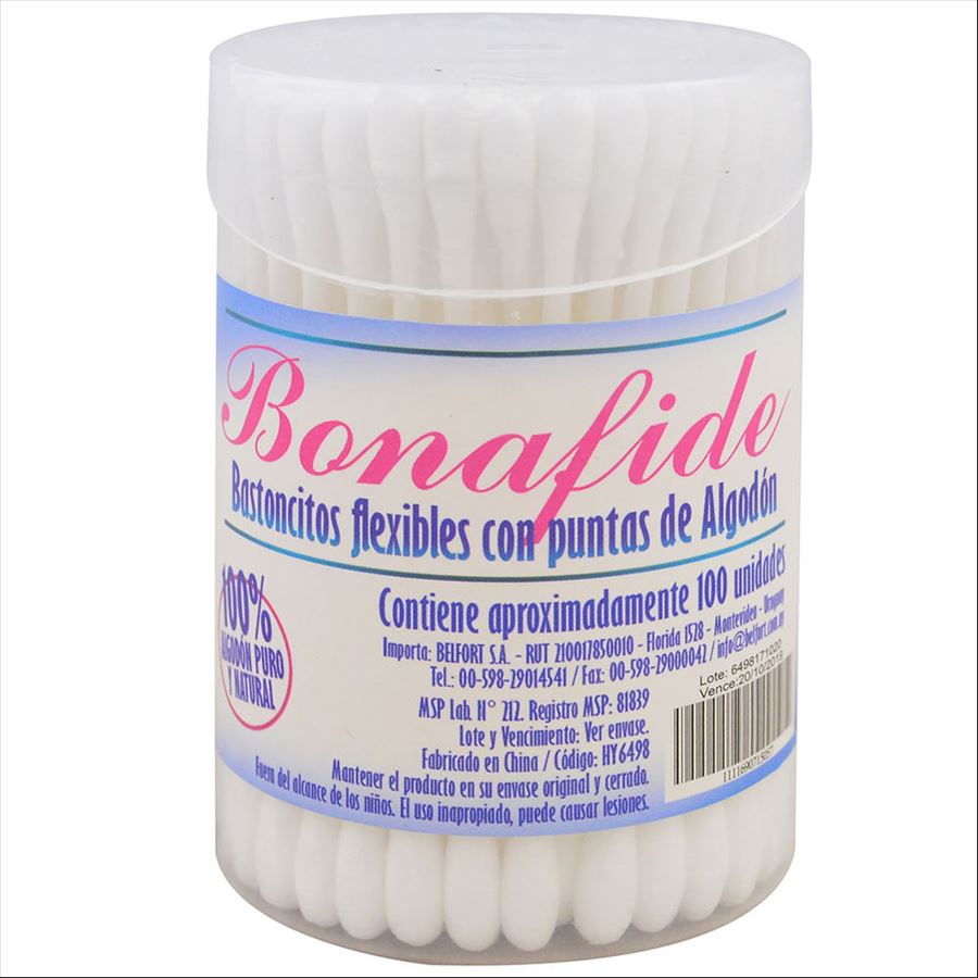 Bonafide Cotonetes Pote Rigido X 100 (funda X 12)