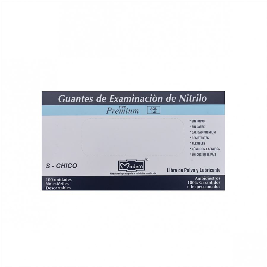 Guantes De Nitrilo Azul Talle S Caja X 100 Unidades