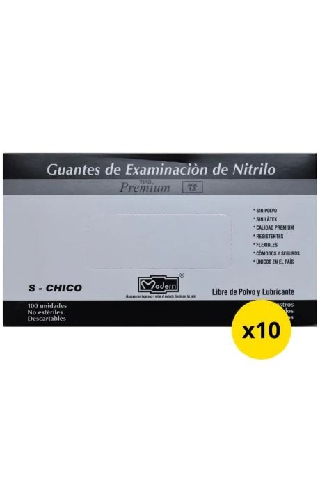 Guantes De Nitrilo Negro Talle S Caja X 100 Unidades