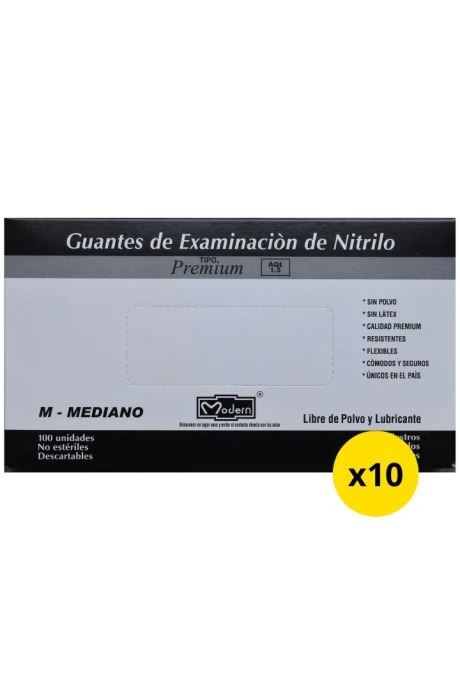 Guantes De Nitrilo Negro Talle M Caja X 100 Unidades
