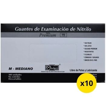 Guantes De Nitrilo Negro Talle M Caja X 100 Unidades