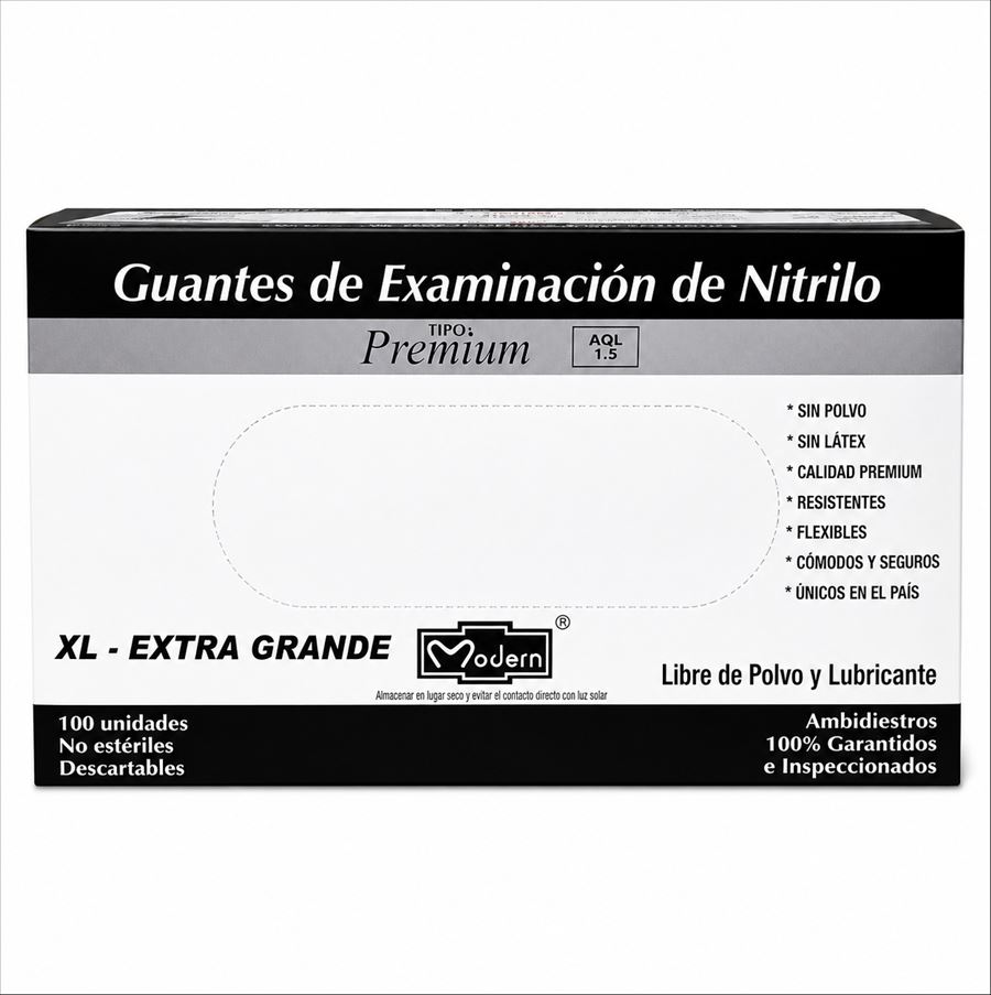 Guantes De Nitrilo Negro Talle Xl Caja X 100 Unidades