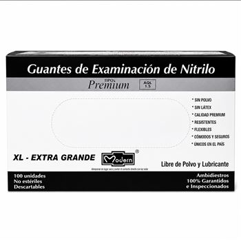Guantes De Nitrilo Negro Talle Xl Caja X 100 Unidades