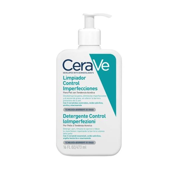 Cerave Limpiador Acne Control Imperfecciones X 473 Ml