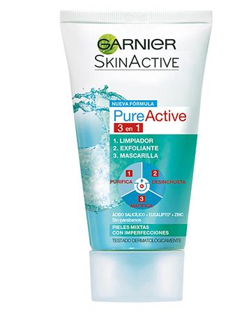Garnier Skin Active Pure Cleanser 3 En 1 Arcilla X 150 Ml