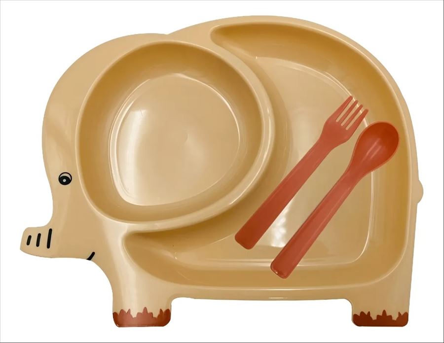 Set De Comida Elefante (plato Con Cubiertos) - 1425