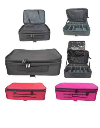 Bolso Maquillaje En Tela Rectangular Doble Cierre (1467)