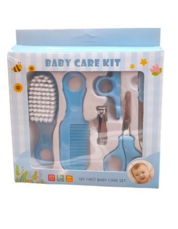 Baby Care Kit X 6 Piezas (cepillo, Peine Y Manicuria) Azul