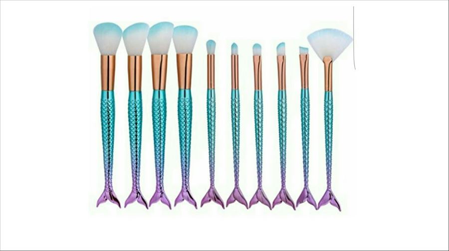 Aplicadores De Maquillaje "sirena" En Cartuchera 10 Pc 1752
