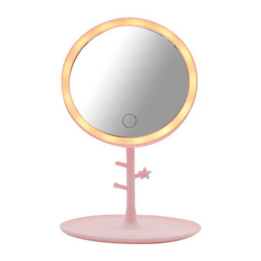 Espejo Led Redondo Touch Con Perchita (1955)