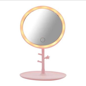 Espejo Led Redondo Touch Con Perchita (1955)