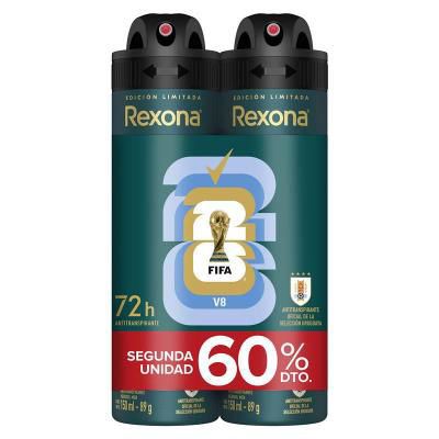 Promo Pack Desodorante Rexona Aerosol Men V8 Fifa X 2