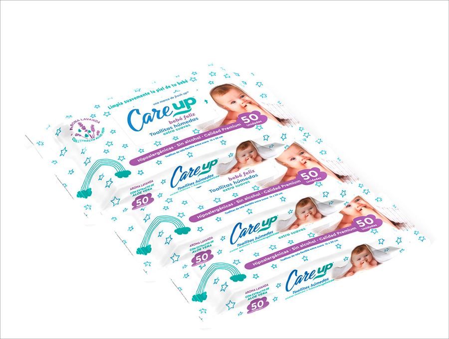 Toalla Humeda Care-up Baby 3 X 2 - 150 Unidades(caja X 16)