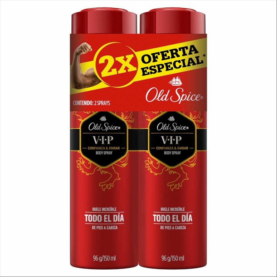 Old Spice Desodorante Aerosol Pack X 2 Unidades - Vip