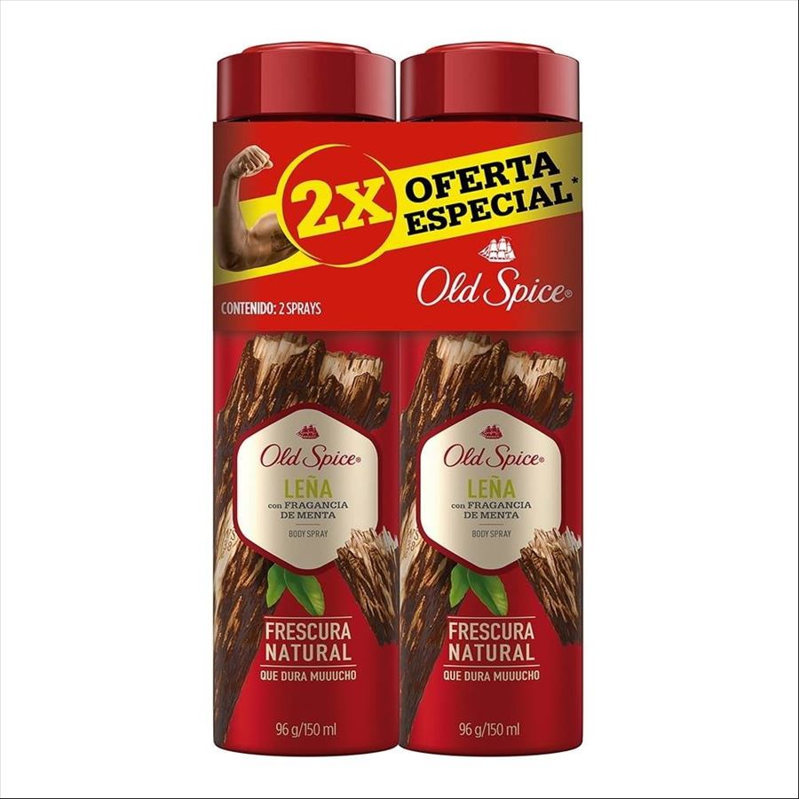 Old Spice Desodorante Aerosol Pack X 2 Unidades - Leña