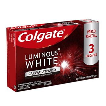 Colgate Luminous White Carbon Activado Pack De 3 Unidades