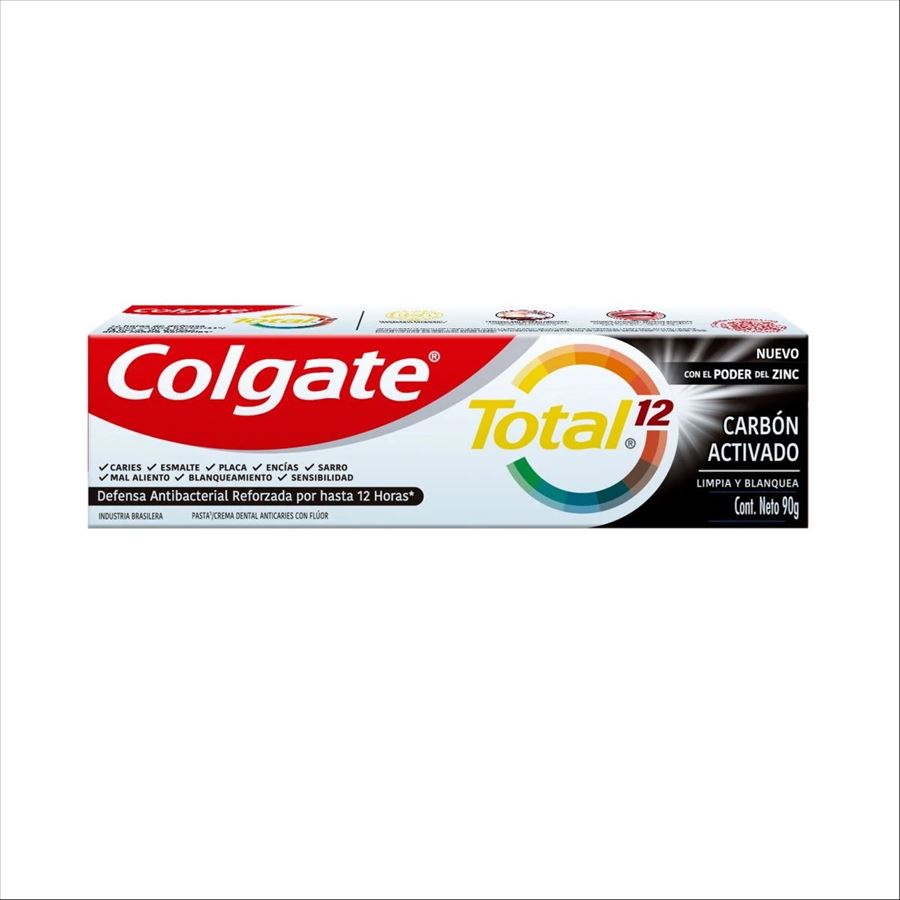 Crema Dental Colgate Total 12 Carbon Activado X 90 Gr
