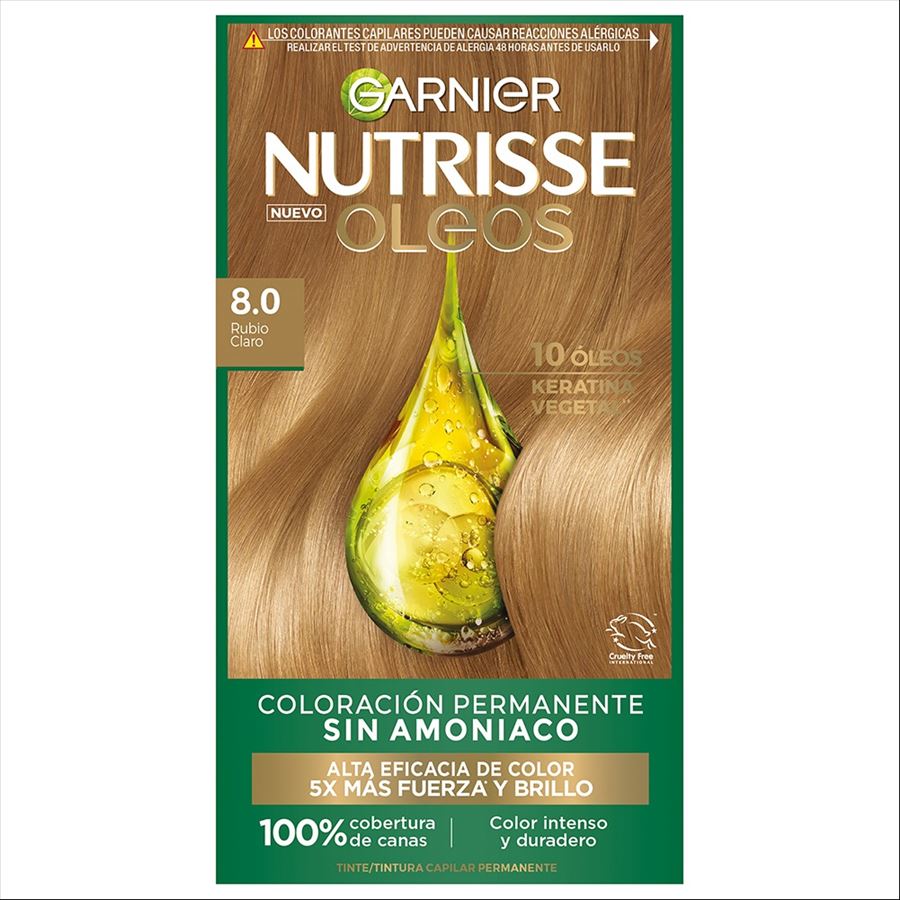 Tinta Nutrisse Oleos S/amoniaco Rubio Claro -8.0