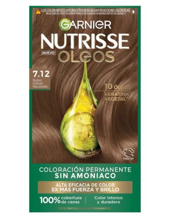 Tinta Nutrisse Oleos S/amoniaco N°712 Rubio Ceniza Nacarado