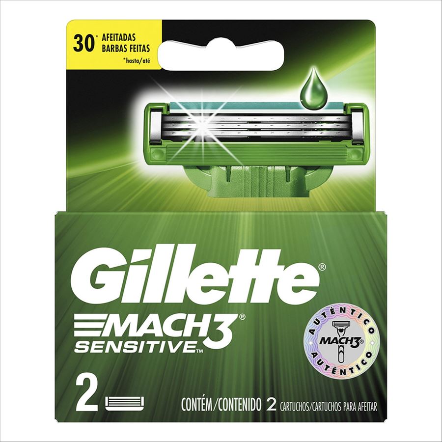 Gillette Mach 3 Repuesto Sensitive X 2 Unidades