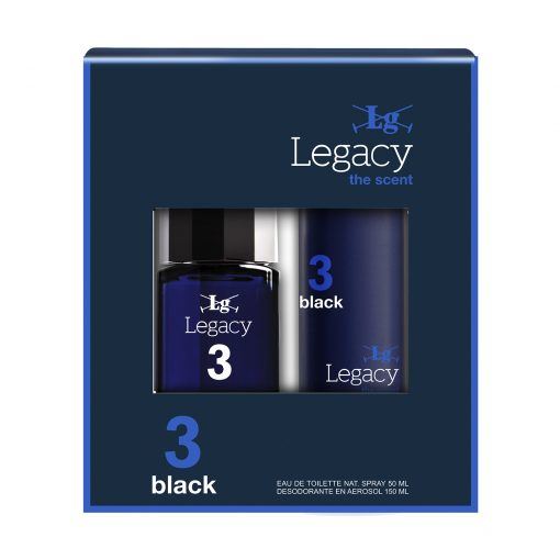 Estuche Legacy 3 Black (edt X 50 Ml + Deo Spray)