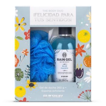 Estuche Rain Gel Blue Pacific + Esponja Exfoliante
