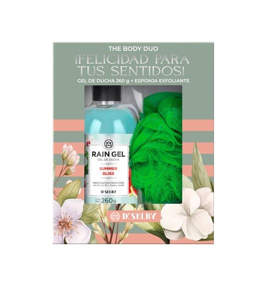 Estuche Rain Gel Summer Bliss + Esponja Exfoliante