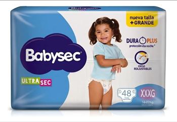 Pañal Babysec Ultra Jumbo Xxxg X 48