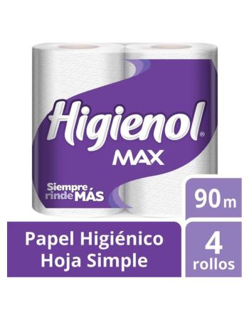 Papel Higienol Max X 4-- 90 Mt--(funda X 10)