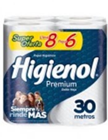 Papel Higienol Premium Doble Hoja Lleve 8 X 6 (funda X 6)