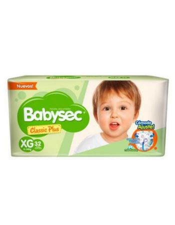 Pañal Babysec Classic Plus Xg X 32 (funda X 6)  5174