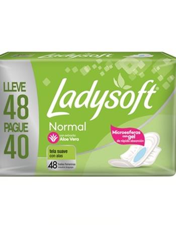 Ladysoft Toalla Normal C/alas X 48 (caja X 8)