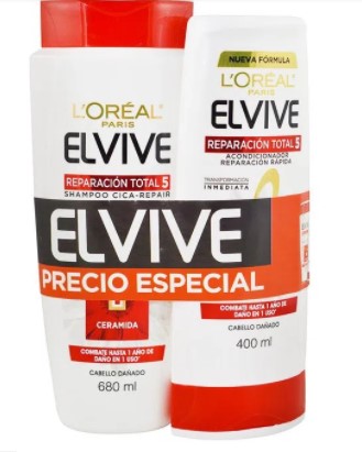 Pack Elvive Rt5 (shampu 680 + Acondicionador 370 )