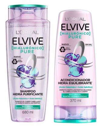 Pack Elvive Hialuronico Pure (shampu 680 + Acond 370 )
