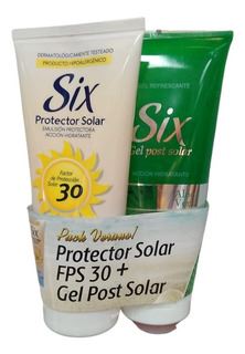 Pack Six Protector Solar Factor 30 Pomo 180 + Gel Post Solar