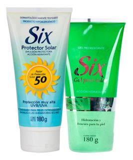 Pack Six Protector Solar Factor 50 Pomo 180 + Gel Post Solar
