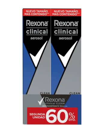 Rexona Clinical Hombre Aerosol Pack X 2