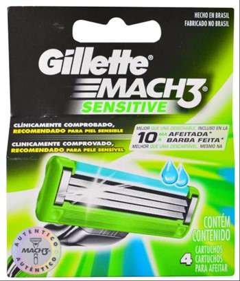 Gillette Mach 3 Repuesto Sensitive 4 X 3