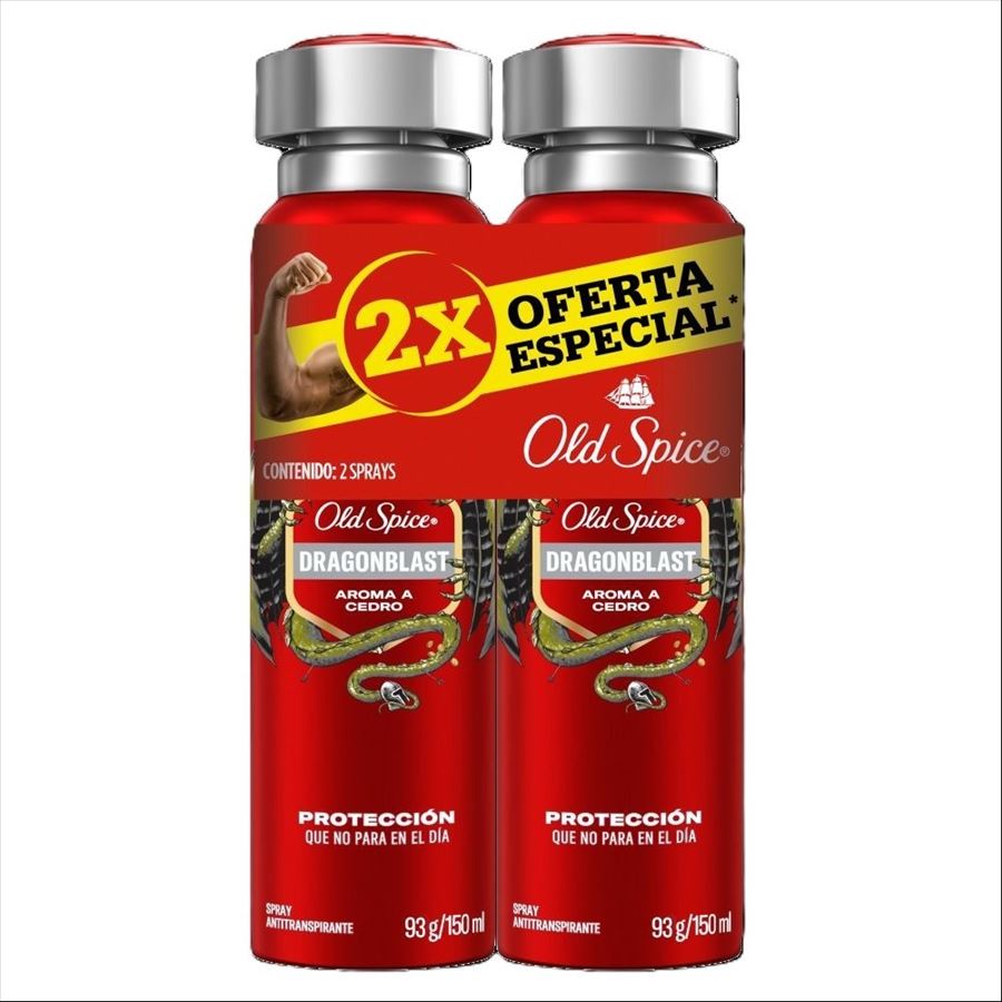 Old Spice Aerosol Antitranspirante Pack X 2 - Dragonblast