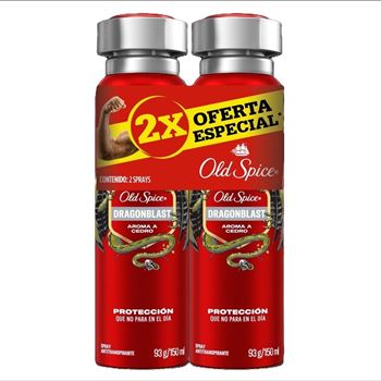 Old Spice Aerosol Antitranspirante Pack X 2 - Dragonblast