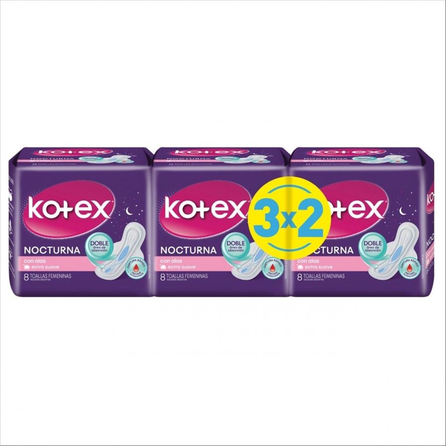 Kotex Nocturna 3 X 2 (caja X 8)