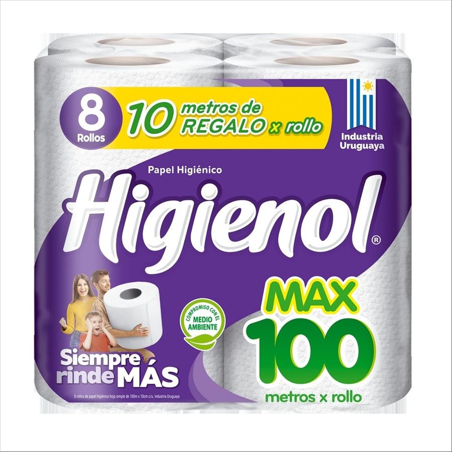 Papel Higienol Max Plus X 8 -90 M(funda X 6)  920