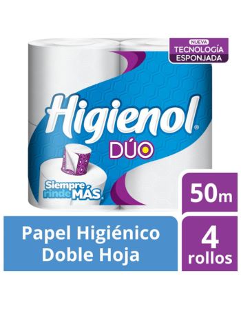 Papel Higienol Doble Hoja Duo 50 Mt X 4  (funda X 8)