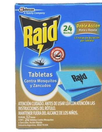 Raid Tabletas De Mosquitos X 24 Unidades
