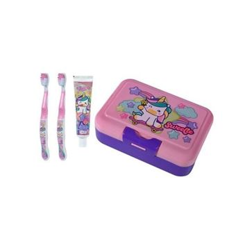 Lonchera Unicornio + Pasta Y 2 Cepillos