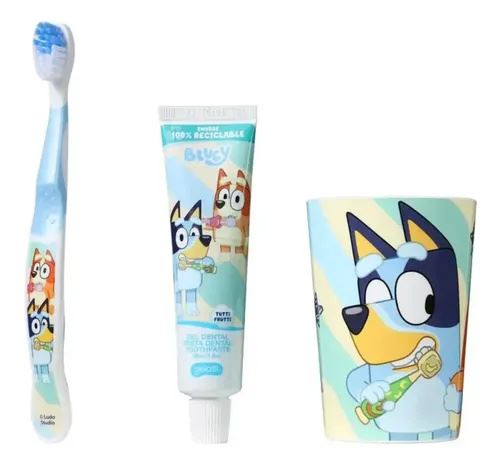 Blister Bluey Vaso + Cepillo + Pasta De Dientes