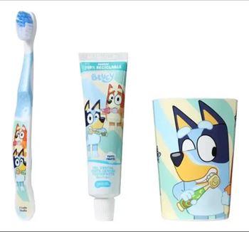 Blister Bluey Vaso + Cepillo + Pasta De Dientes