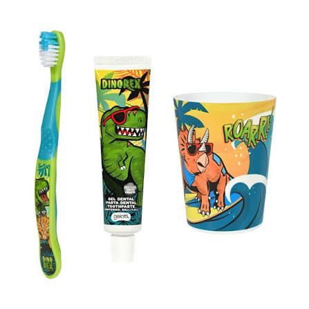 Blister Dinorex Vaso + Cepillo + Pasta De Dientes