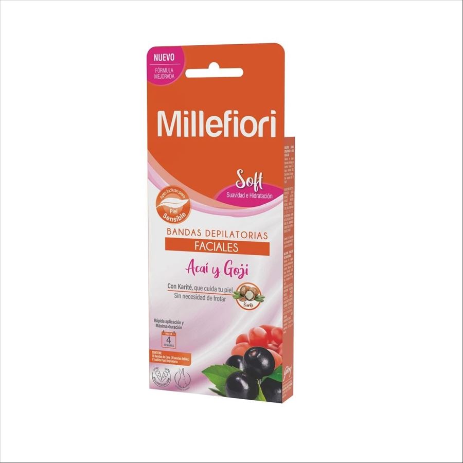 Millefiori Banda Depilatoria Facial Soft X 16 Unidades  7425